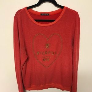 Wild fox orange heart sweatshirt